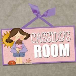   Girls Personalized Kids Room/wall Sign Ice Cream 