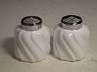Fenton Swirl Twist Shakers Milk White Glass OL 2 1 4 T items in AC 