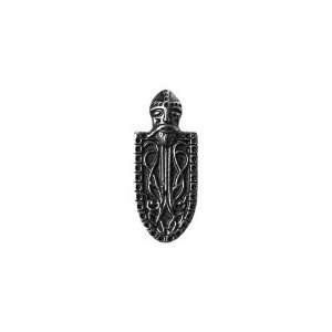 Brooch Wikingerschild so Nordic Symbol, 16 X 40 Mm, Silver optic