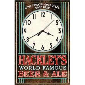  Retro style HACKLEYS Beer & Ale wall clock USA 