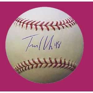 Travis Hafner Autographed Baseball