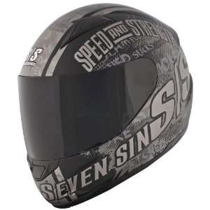   And Strength SS1500 Seven Sins Motorcycle Helmet Black Automotive