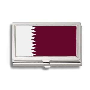  Qatar Dawlat Flag Business Card Holder Metal Case Office 