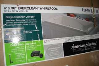 American Standard EverClean 7236LC.020 6 ft. White Whirlpool Tub 