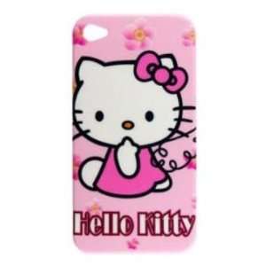  iPhone 4, Hello Kitty Pink with Flower Hard Back Cover 
