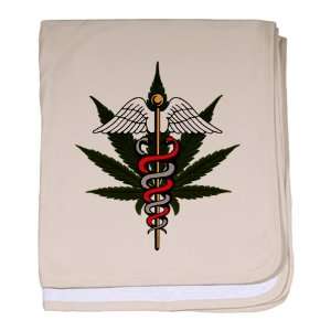  Baby Blanket Petal Pink Medical Marijuana Symbol 