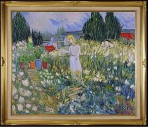 Framed Hand Painted Oil Painting Repro Van Gogh Gachet in the Garden 