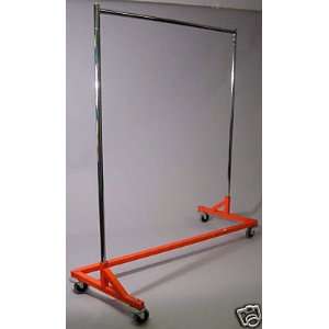  CLOTHING Z RACK Orange Base Rolling with Extra Hangrail 