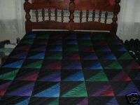 HANDMADE AMISH QUILT  QUEEN  AMISH WAVE NEW  
