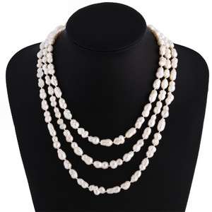 Freshwater Cultured Baroque Pearls 60 Endless Necklace  