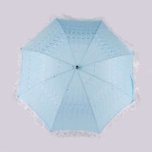 Artwedding Embroidery Pure Cotton Wedding Umbrella with Lace Hem,Light 