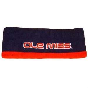  NCAA HEAD BAND SWEAT OLE MISS REBELS NAVY BLUE RED Sports 