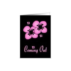  Coming Out Pink and Black Flowers Digital Design Card 
