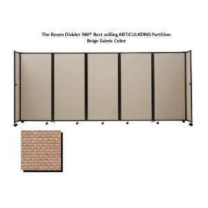  Room Divider 360 Portable Partition, Beige Fabric   76 