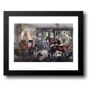  Currier and Ives   Trotting Cracks the Forge 33x27 Framed 