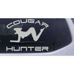 Silver 20in X 15.2in    Cougar Hunter Funny Car Window Wall Laptop 