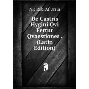   Qvi Fertur Qvaestiones . (Latin Edition) Nic Rob. Af Ursin Books