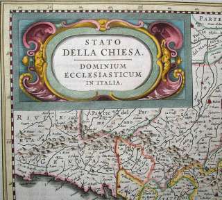 1633 Hondius CENTRAL ITALY Papal States, Tuscany, Rome  