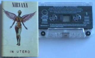 NIRVANA IN UTERO RARE FRANCE FRENCH CASSETTE TAPE  