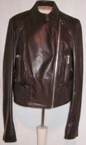 NEW ANDREW MARC LEATHER JACKET CHOCOLATE BUTTER SOFT BOMBER SIZE LARGE