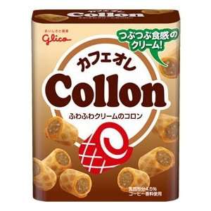Crispy Waffle Roll with Cafe Au Lait Collon by Glico from Japan 60g 