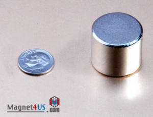 Neodymium rare earth cylinder magnet 1x1thick 2pcs  