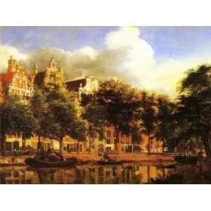  12X16 inch Jan Heyden Canvas Art Repro Amsterdam Mansion 
