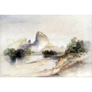 Castle Butte, Green River, Wyoming by Thomas Moran. Size 22.00 X 15.00 