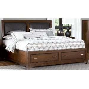   Leather Accent Bed W/Storage Footboard 6/6   104 326R