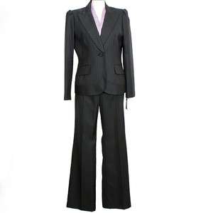 NWT ANNE KLEIN Black Lavender Pinstripe Pant Suit 14P  