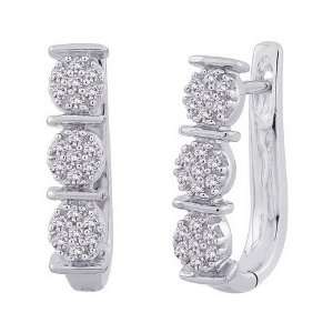  10K White Gold 1/5 ct. Diamond Huggie Earrings Jewelry