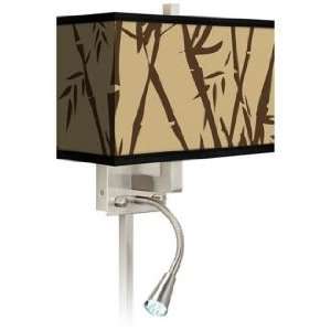  Earth Bamboo Giclee LED Reading Light Plug In Sconce