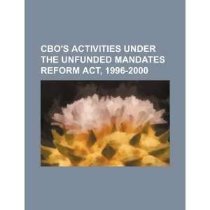  CBOs activities under the Unfunded Mandates Reform Act 