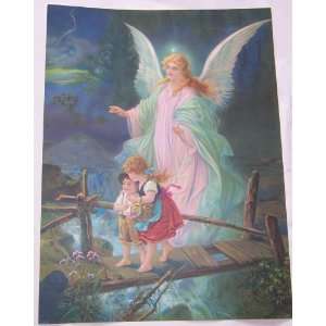  Vintage Inspirational Guardian Angel with Children Bridge 
