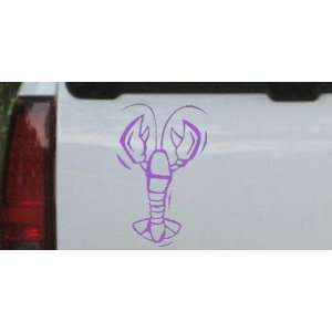 6in X 9.0in Purple    Lobster Animals Car Window Wall Laptop Decal 
