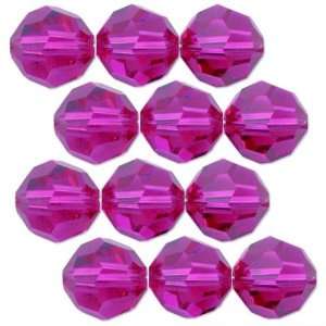   12 Fuchsia Round Swarovski Crystal Beads 5000 3mm New