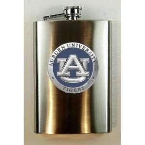 Auburn University Tigers 8 oz Steel Hip Flask with Pewter & Enamel 