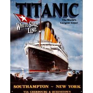  Titanic White Star Line Cruise Ship Retro Vintage Tin Sign 