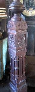 ANTIQUE CARVED OAK NEWEL POST ~ VERY NICE ~ ARCHITECTURAL SALVAGE 