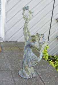 Antique Spelter Figural Lamp Classical Figure Goddess   Newel Post 