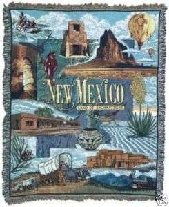 State Of New Mexico Scenic Tapestry Cotton Throw Blanket Afghan Made 
