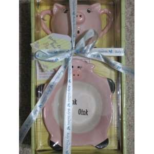  Baby Isadoras Barnyard Pink Piggy (Cup and Bowl Set 