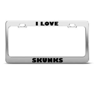 Love Skunks Skunk Animal Metal license plate frame Tag Holder