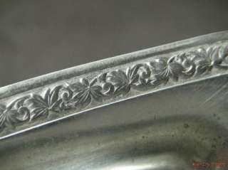 Leaf Trimmed Pierced Handle Sterling Silver Basket  