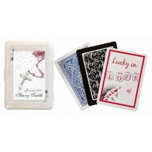 Wedding Favors Pink Rosary Design Personalized Playing Card Favors 