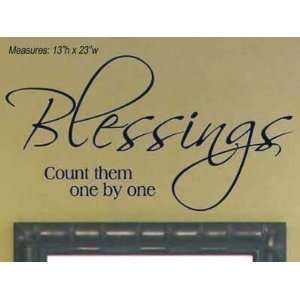 Blessings Count them One by One ~ vinyl wall lettering sayings 