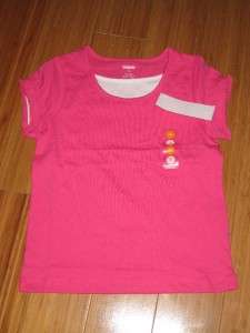 GYMBOREE BASIC PINK TEE WITH FAUX WHITE UNDERSHIRT NWT  