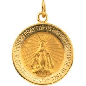  14k Miraculous Medal 15mm/14kt yellow gold Jewelry