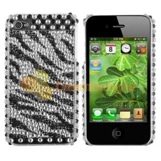 8in1 Bling Sparkle Case Cover Screen Guard For iPhone 4  