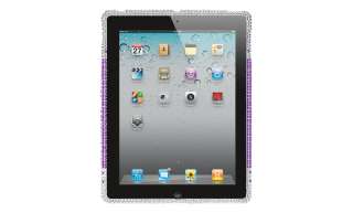 Apple iPad 2 FULL Purple Splash Crystal Rhinestone Case  